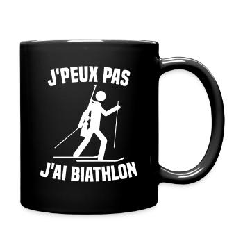 Je peux pas j'ai biathlon humour cadeau - Mug uni - noir - Droite