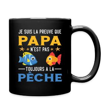 Papa Pêche Pêcheur Bébé Nourrisson Naissance - Mug uni - noir - Droite