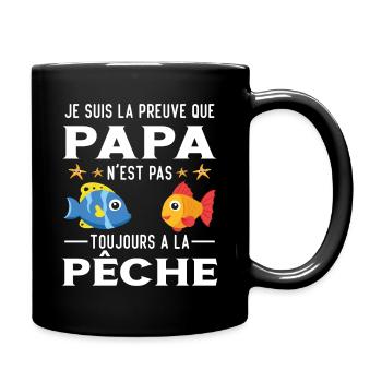 Papa Pêche Pêcheur Bébé Nourrisson Naissance - Mug uni - noir - Droite