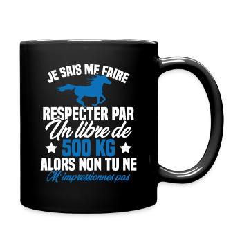 Cadeau Humour Cheval - Citation Cheval Cadeau - Mug uni - noir - Droite