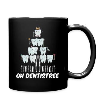 Oh Dentistree Süßer Zahn Christbaum - Tasse einfarbig - Schwarz - Rechts