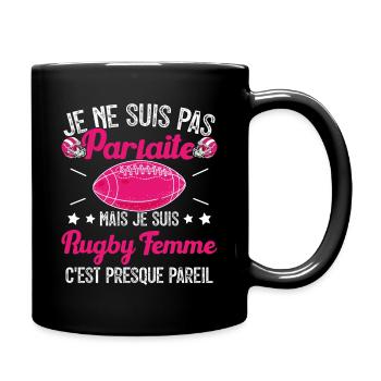 Rugby Femme Fille Cadeau Joueur De Rugby - Mug uni - noir - Droite