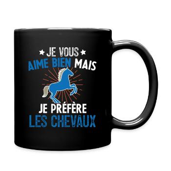 Je Vous Aime Bien Equitation Cheval Cadeau - Mug uni - noir - Droite