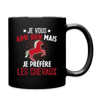 Je Vous Aime Bien Equitation Cheval Cadeau - Mug uni - noir - Droite