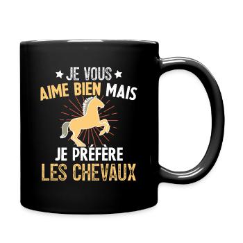 Je Vous Aime Bien Equitation Cheval Cadeau - Mug uni - noir - Droite