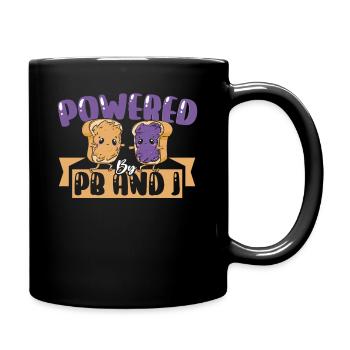 Powered By PB And J Peanut Butter and Jelly - Tasse einfarbig - Schwarz - Rechts