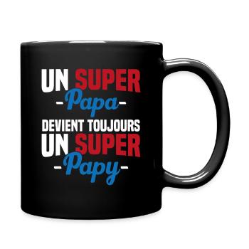 Super papa devient toujours un super papy Cadeau - Mug uni - noir - Droite