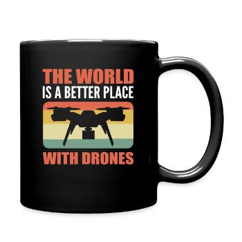 The World Is a Better Place With Drones RC Drone - Tasse einfarbig - Schwarz - Rechts