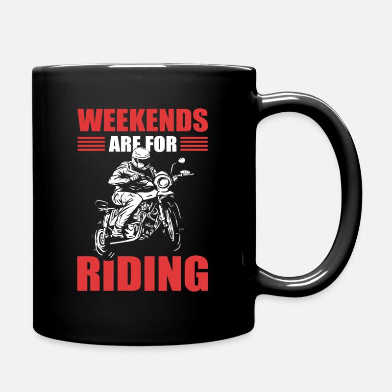 Weekends Are For Riding Motorcycle Biker - Full Colour Mug - black