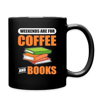 Weekends Are For Coffee and Books Book Lover - Full Colour Mug - black - Right