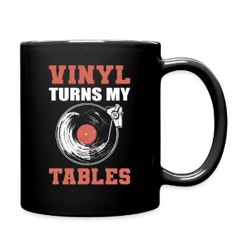 Vinyl Turns My Tables Vinyl Record Collecting - Full Colour Mug - black - Right