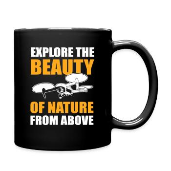 Explorez la beauté d’une nature vue d’en haut du drone - Mug uni - noir - Droite