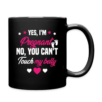Je suis enceinte touchez pas mon ventre - Mug uni - noir - Droite