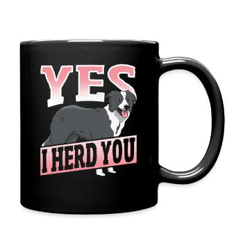 Border Collie I Herd You - Full Colour Mug - black - Right
