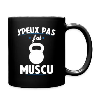 Je Peux Pas J'ai Muscu - Mug uni - noir - Droite