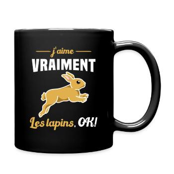 J'aime vraiment les Lapins OK - Mug uni - noir - Droite