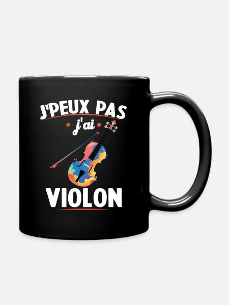 Je Peux Pas J'ai Violon Humour Cadeau - Mug uni - noir