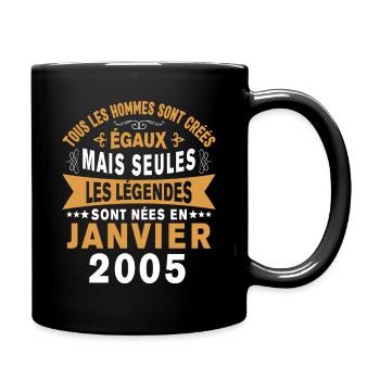 Les légendes sont nées en Janvier 2005 Vintage - Mug uni - noir - Droite