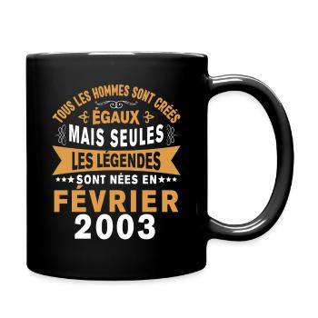 Légendes Sont Nées En Février 2003 Cadeau - Mug uni - noir - Droite