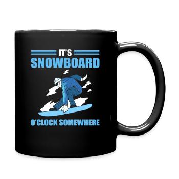 It's Snowboard O'Clock Somewhere Snowboarding - Tasse einfarbig - Schwarz - Rechts