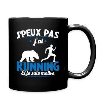 Je peux pas j'ai running et je suis motivé - Mug uni - noir - Droite