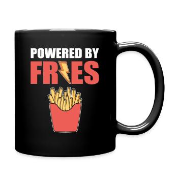 Powered by Fries Potato French Fries - Tasse einfarbig - Schwarz - Rechts