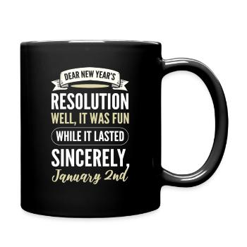 Chère nouvelle résolution, joyeux réveillon du Nouvel An - Mug uni - noir - Droite