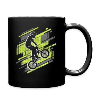 BMX Fahrrad Fahrer Jungen Stunt Bike BMX - Tasse einfarbig - Schwarz - Rechts
