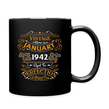 Vintage né en Janvier 1942 Cadeau D'anniversaire - Mug uni - noir - Droite