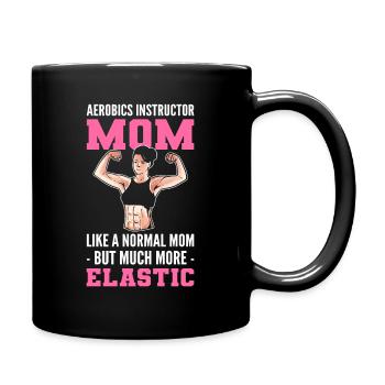 Aerobics Instructor Mom. Fitness Coach - Full Colour Mug - black - Right