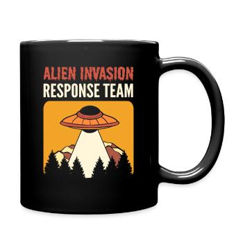 Alien Invasion Response Team Aliens UFO - Tasse einfarbig - Schwarz - Rechts