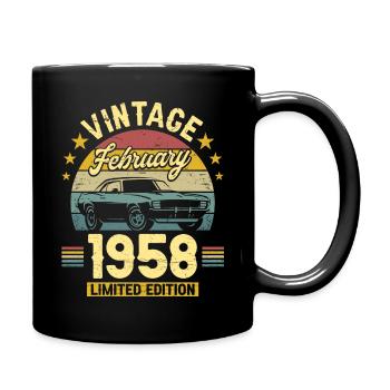Vintage Février 1958 65 Ans Anniversaire - Mug uni - noir - Droite