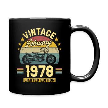 Vintage February 1978 45 years anniversary - Full Colour Mug - black - Right