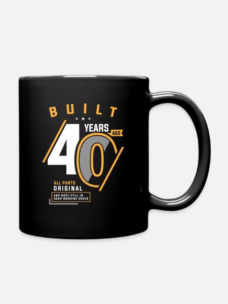 Funny 40th Birthday Age 40 Years Old - Full Colour Mug - black