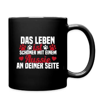Aussie Chien Drôle de berger australien - Mug uni - noir - Droite