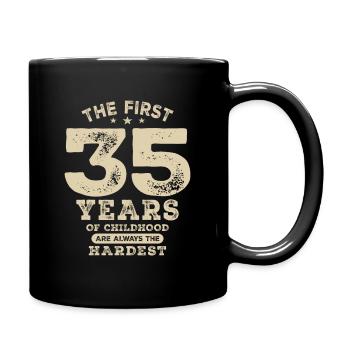 Funny 35th Birthday Age 35 Years Old - Full Colour Mug - black - Right