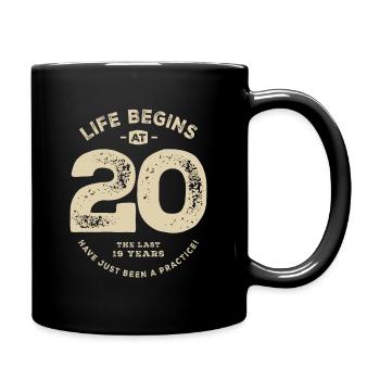Funny 20th Birthday Age 20 Years Old - Full Colour Mug - black - Right