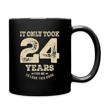 Funny 24th Birthday Age 24 Years Old - Full Colour Mug - black - Right