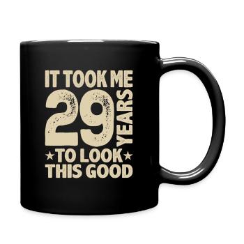 Funny 29th Birthday Age 29 Years Old - Full Colour Mug - black - Right