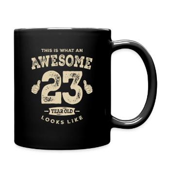 Funny 23rd Birthday Age 23 Years Old - Full Colour Mug - black - Right
