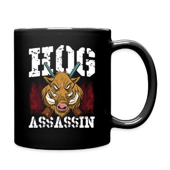 Hog Assassin Hog Hunting Wild Boar Hunter - Full Colour Mug - black - Right