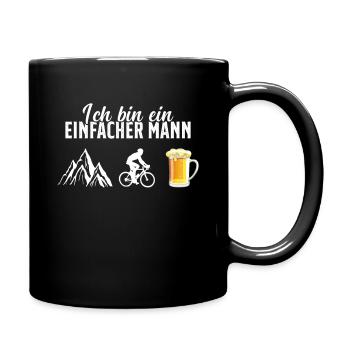 je suis un homme simple randonnée, vélo, bier - Mug uni - noir - Droite