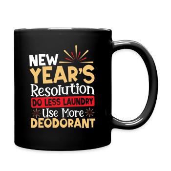 New Year's Resolution New Year's Day New Years - Full Colour Mug - black - Right