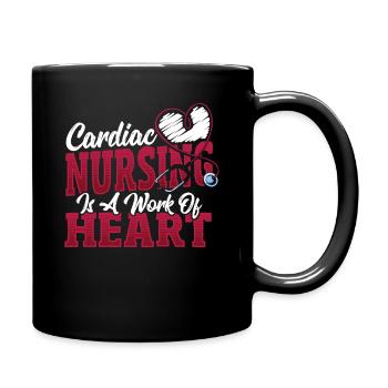 Cardiac Nursing Is A Work Of Heart Cardiac Nurse - Full Colour Mug - black - Right