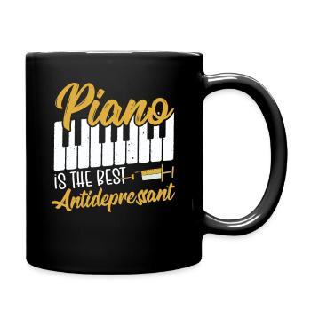 Le piano est le meilleur pianiste de clavier antidépresseur - Mug uni - noir - Droite