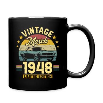 March 1948 75 Years Old Vintage 75th Birthday - Mug uni - noir - Droite