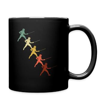 Fechtsport Vintage Fechter Fechten - Tasse einfarbig - Schwarz - Rechts