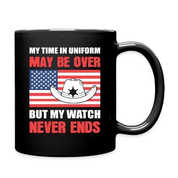 Ma montre ne finit jamais Police du shérif adjoint à la retraite - Mug uni - noir - Droite