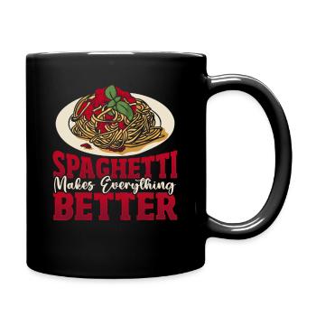 Spaghetti Makes Everything Better Italian Pasta - Full Colour Mug - black - Right