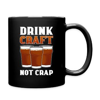 Drink Craft Not Crap Craft Beer Brewing Homebrew - Full Colour Mug - black - Right